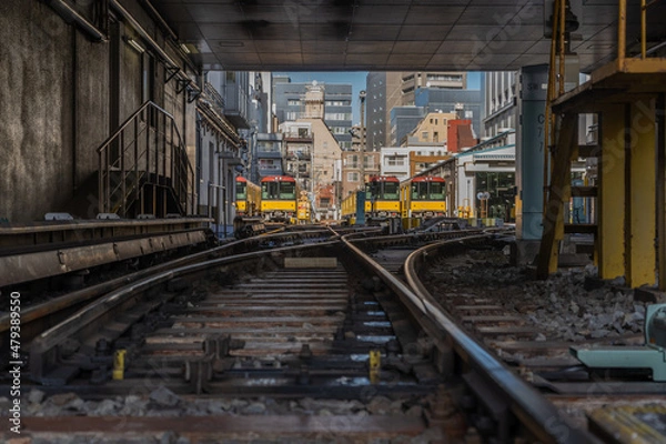 Obraz 東京都　台東区　上野　銀座線　車庫　踏切