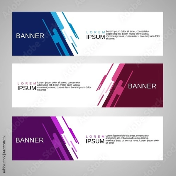 Obraz Vector abstract web banner design template. Collection of web banner templates. Abstract geometric web design banner template isolated on gray background. Header, Web Design Elements landing page.