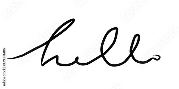 Obraz hand lettering hello in english.