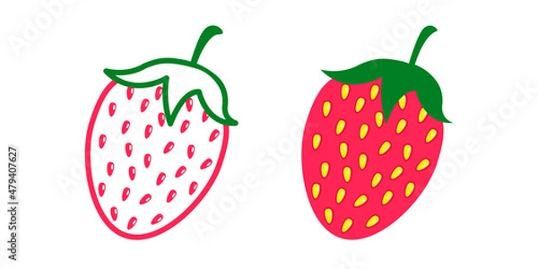 Obraz Vector strawberry icon.