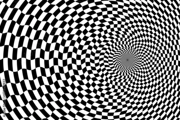 Fototapeta Vector abstract background. Simple  illustration with optical illusion, op art.