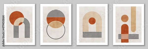 Obraz Abstract art, set of  geometric backgrounds. Design for poster, wall decoration, cover. EPS10 vector template.