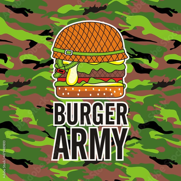 Obraz burger army logo vector illustration