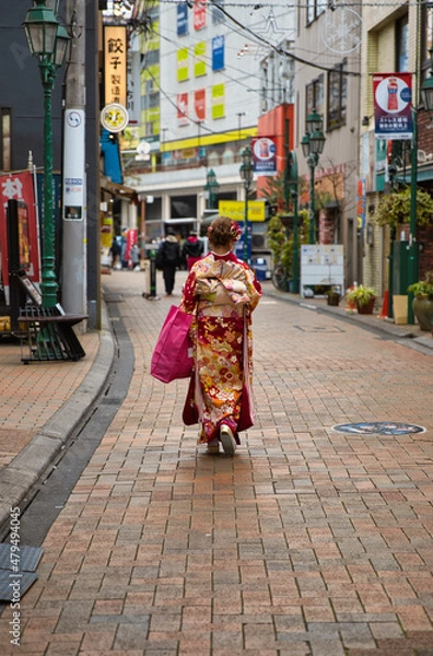 Obraz 着物　晴れ着　成人式　女性　日本