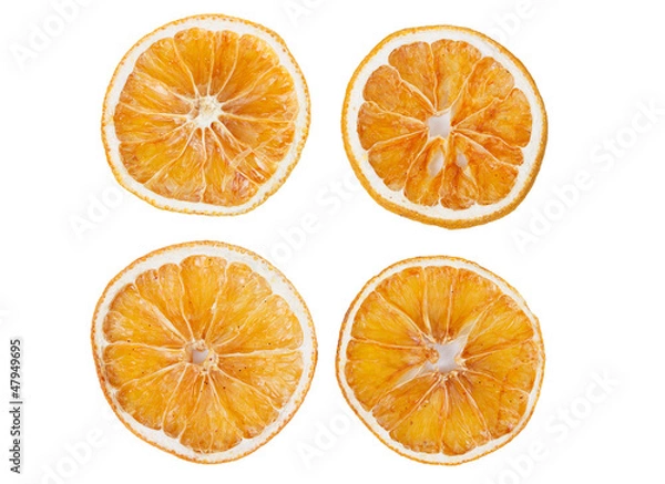 Fototapeta four dried slices of orange