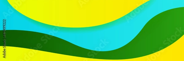Fototapeta Dynamic wave orange colorful Abstract design banner