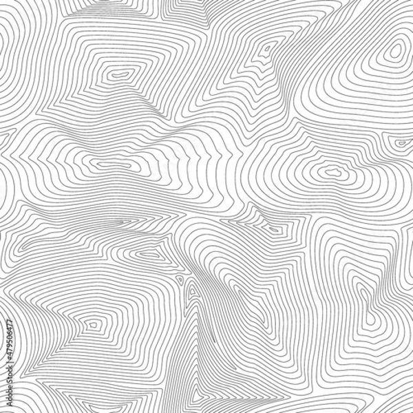 Obraz Vector monochrome seamless pattern. Black wavy stripes background. Abstract dynamic wavy surface.