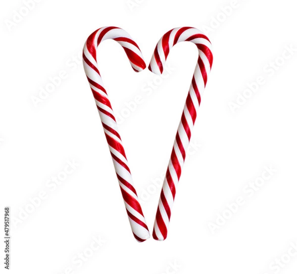 Obraz Candy cane heart isolated on white