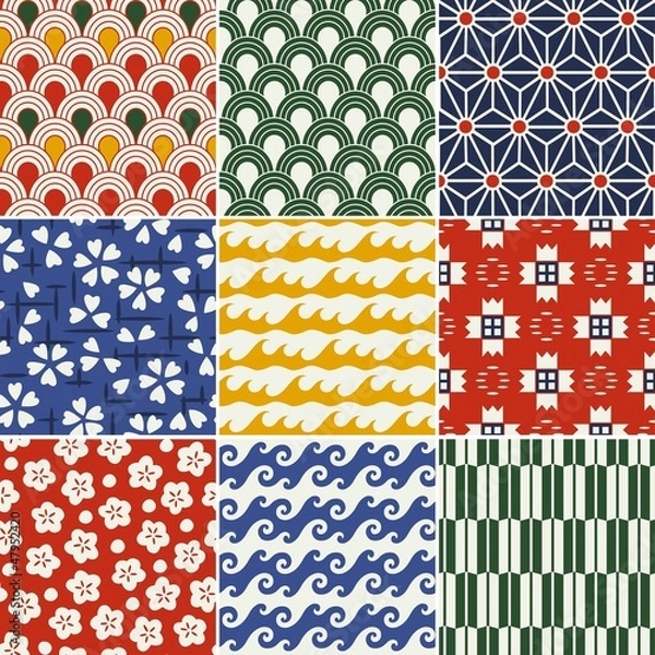 Obraz seamless japanese kimono pattern