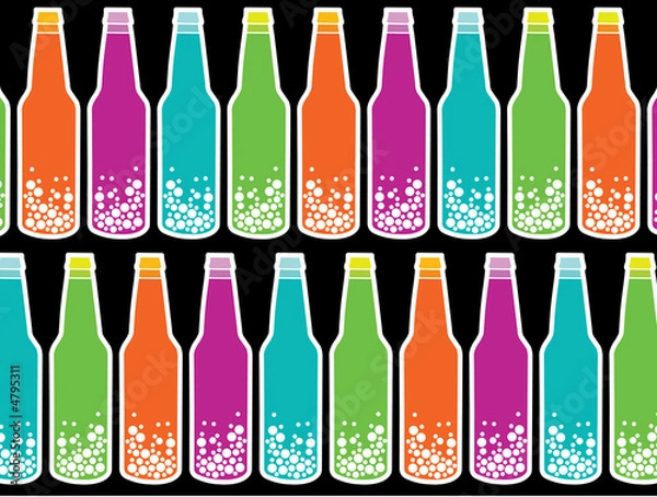 Fototapeta rainbow soda pop on black 