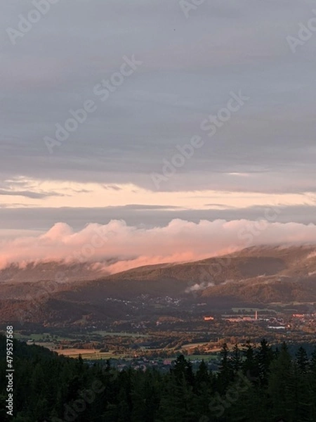 Obraz sunset in the mountains