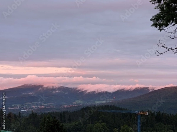 Obraz sunset in the mountains