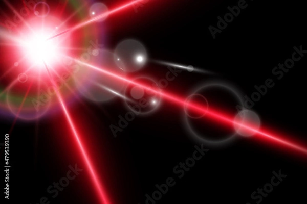Fototapeta Bright beautiful laser beams on a transparent background. Scanner laser.	
