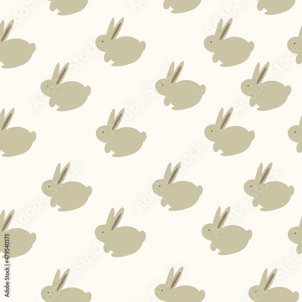 Fototapeta seamless patern bunnies. light background. cute rabbits. spring Easter print for textiles and postcards.