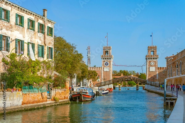 Fototapeta Venice, view from Ponte dell'Arsenale to Entrata dell'antico Arsenale