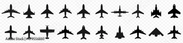 Fototapeta Airplane icon. Plane, Aircrafts flat style. Flight transport symbol. Stock vector illustration