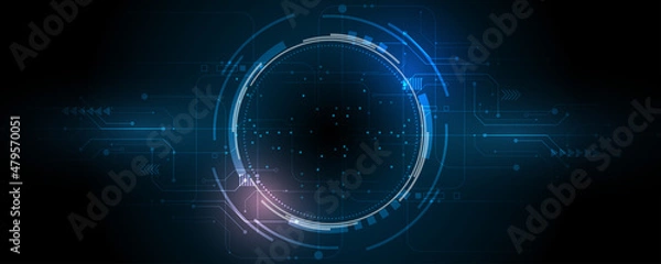 Obraz Hi-tech communication concept innovation background, science and technology digital line blue background