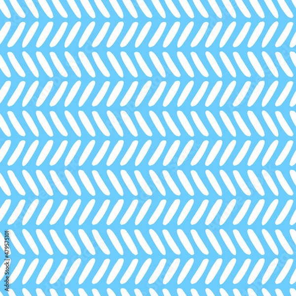Obraz Herringbone seamless pattern on a blue background. Hand drawn Vector illustration.