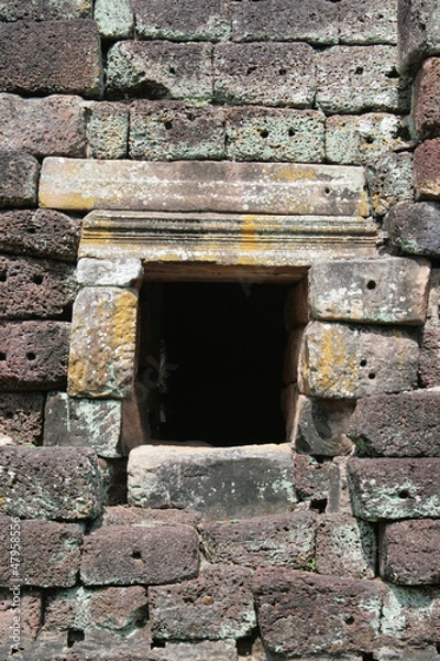 Obraz laterite wall texture at Phanom Rung temple