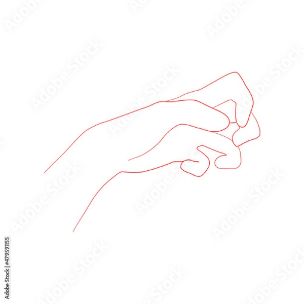 Fototapeta Line art sketch of a clenched hand
