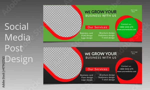 Fototapeta Modern social media post design template