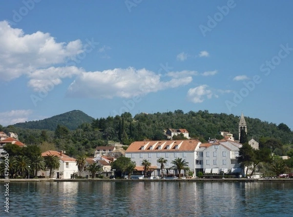 Fototapeta The village Sipanska luka on the island Sipan in Croatia