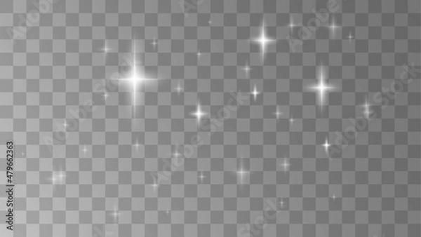 Obraz Vector star light glow effect template isolated on transparent background