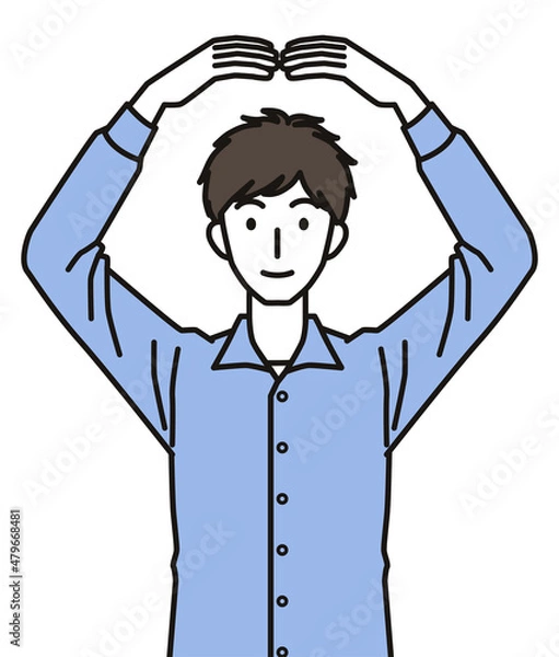 Fototapeta 手でまるのジェスチャーをする男性