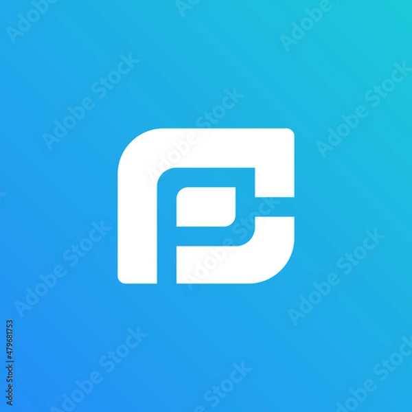 Fototapeta Letter PC logotype design