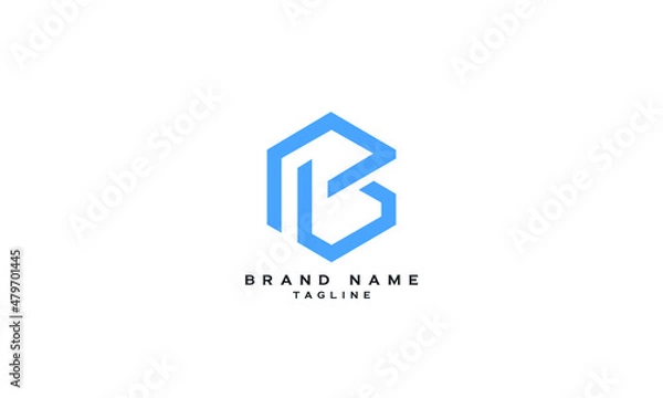 Obraz PB, BP, Abstract initial monogram letter alphabet logo design