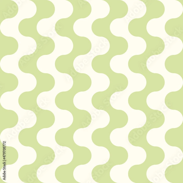 Obraz Seamless pattern with wavy stripes in retro style. Bright colored vector background. Vintage print in hippie aesthetic, 60s, 70s groovy style