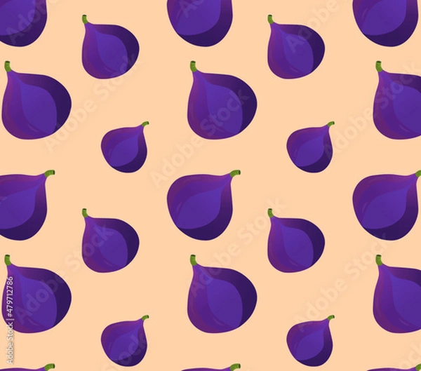 Fototapeta seamless pattern with figs on a delicate background, vector illustration
