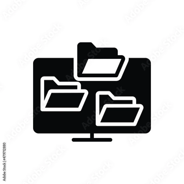 Obraz Black solid icon for folders