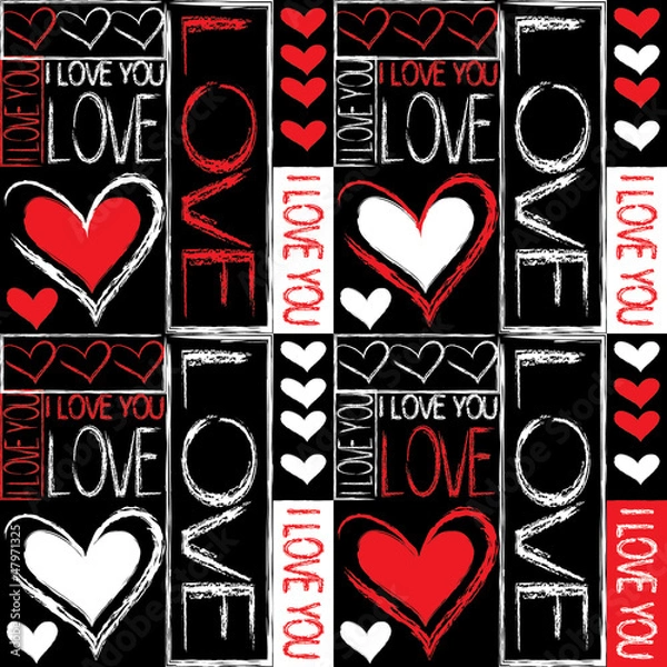 Fototapeta Seamless pattern of love