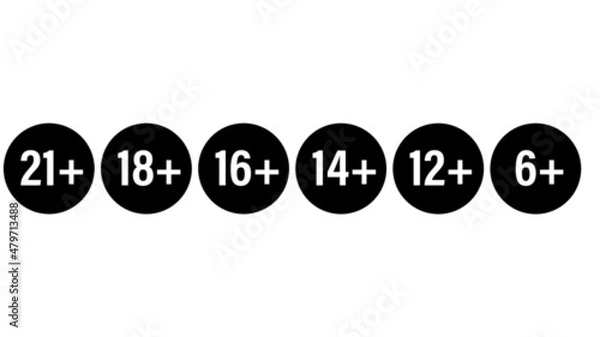 Obraz age limit, restriction icon vector symbol. eighteen plus sign. internet xxx erotica, alcohol control isolated on white background