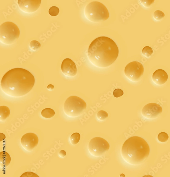 Fototapeta Cheese pattern. Vecor seamless illustration