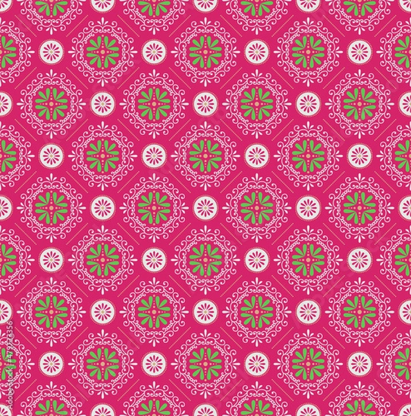Obraz abstract Hand Block Ajrakh Print background pattern