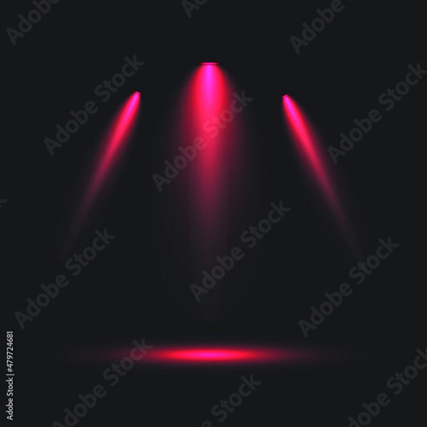 Fototapeta red  spotlight vector illustration