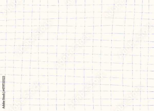 Obraz Blue grid background, pattern. Hand drawn texture. Vector backdrop, cover, banner.	