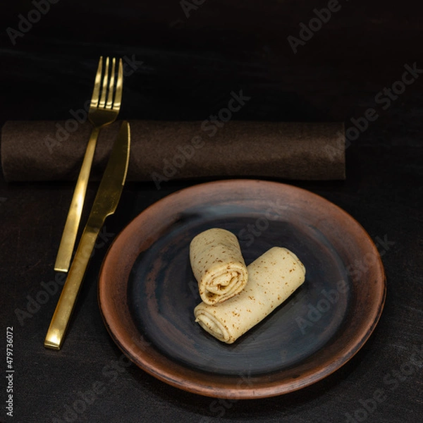 Obraz Pancakes on a ceramic plate