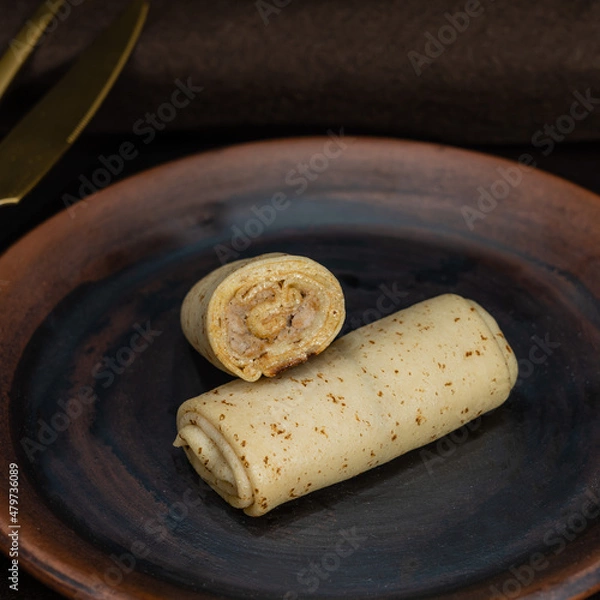 Obraz Pancakes on a ceramic plate