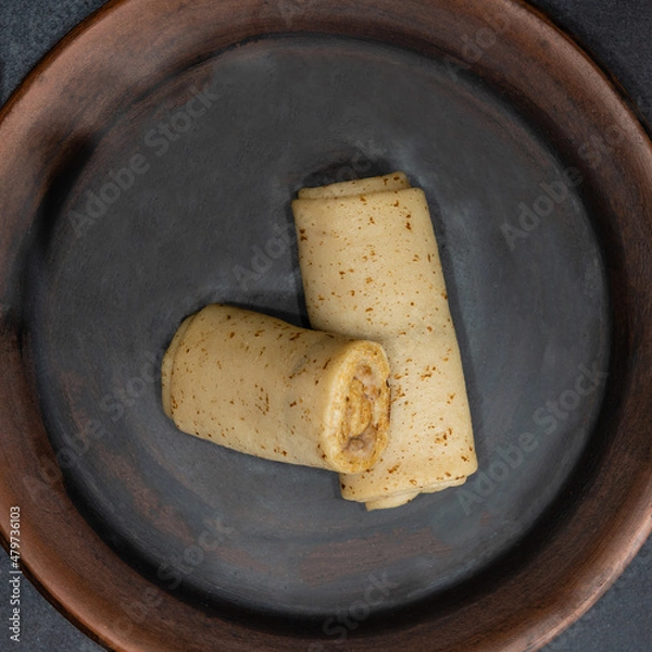 Obraz Pancakes on a ceramic plate