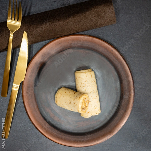 Obraz Pancakes on a ceramic plate
