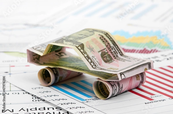 Obraz car made from dollar