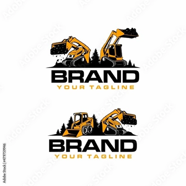 Obraz mini excavator logo