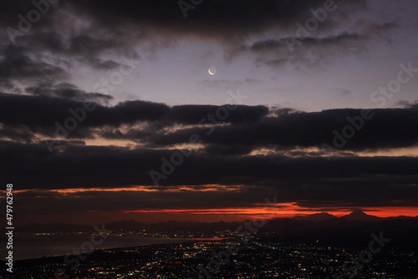 Obraz 北九州平尾台桶ヶ辻からの初日の出