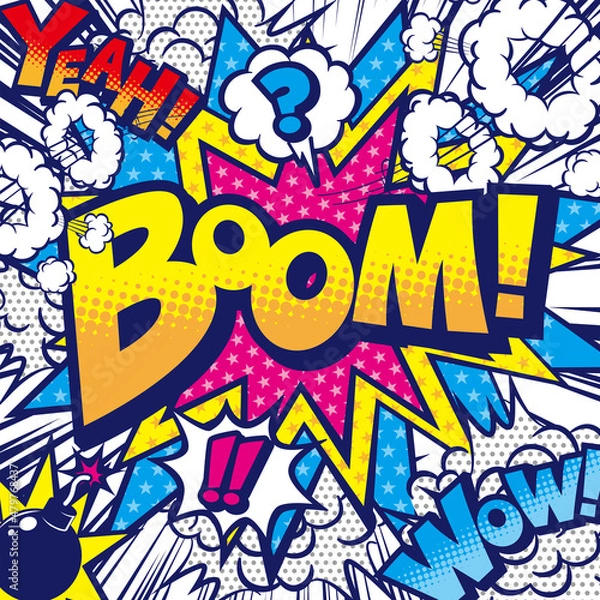 Fototapeta コミック風の吹き出し背景素材