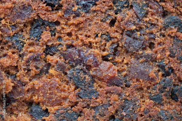 Fototapeta christmas fruit cake texture closeup