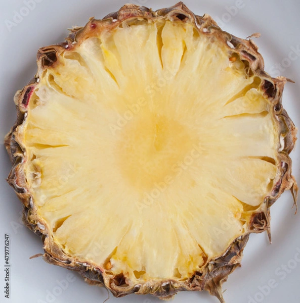 Fototapeta pineapple slice closeup texture