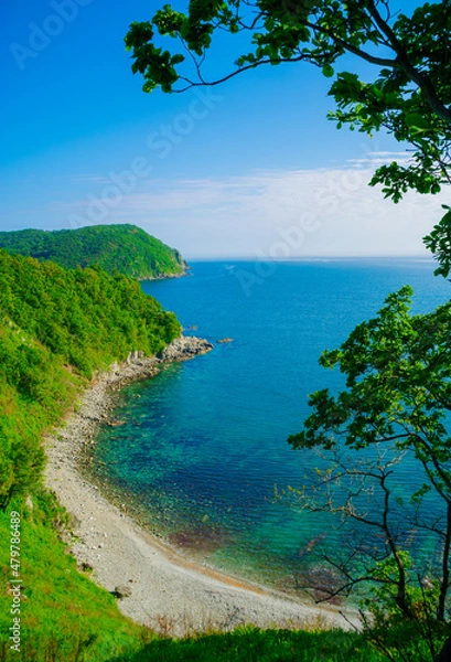 Obraz Summer, sea, seashore, sun, sunny day, mountains by the sea, hills by the sea